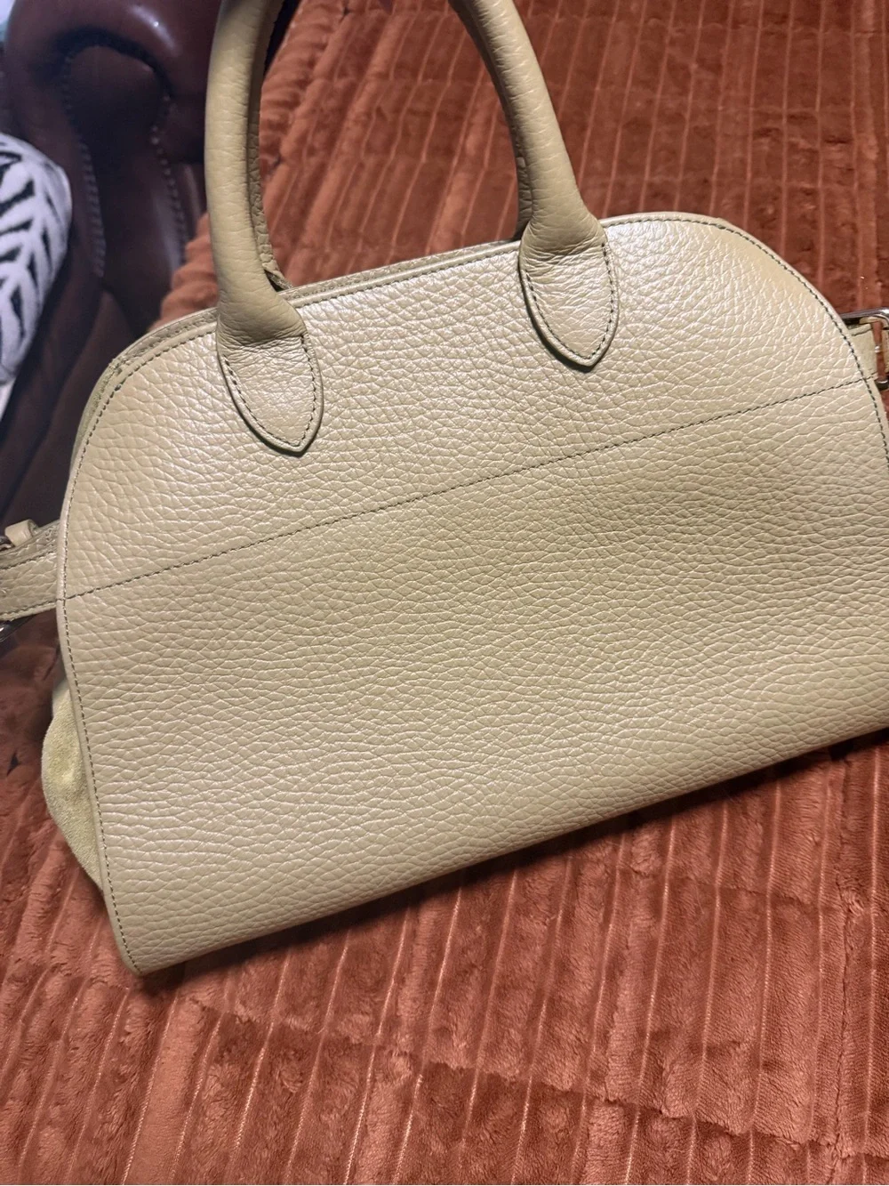 Anna Paola Sage Green Leather Suede Handbag Shoulder Crossbody Purse